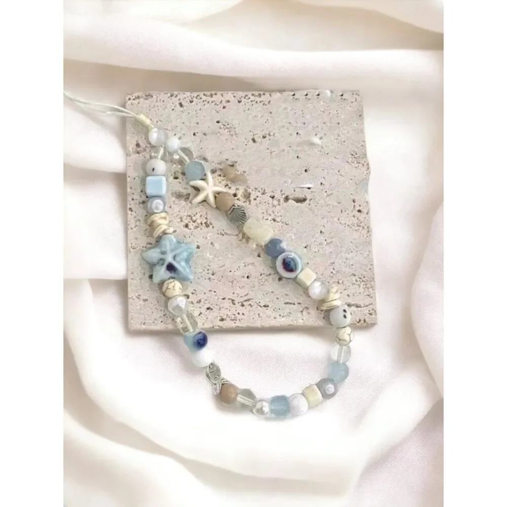 Ocean Sea Shells And Memories Ceramic Phone Strap